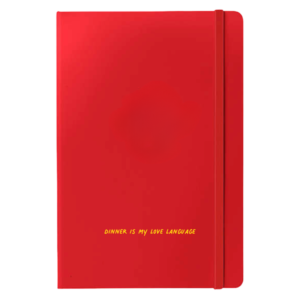 Dinner is my love language notebook for journaling recipes, food experiences and more